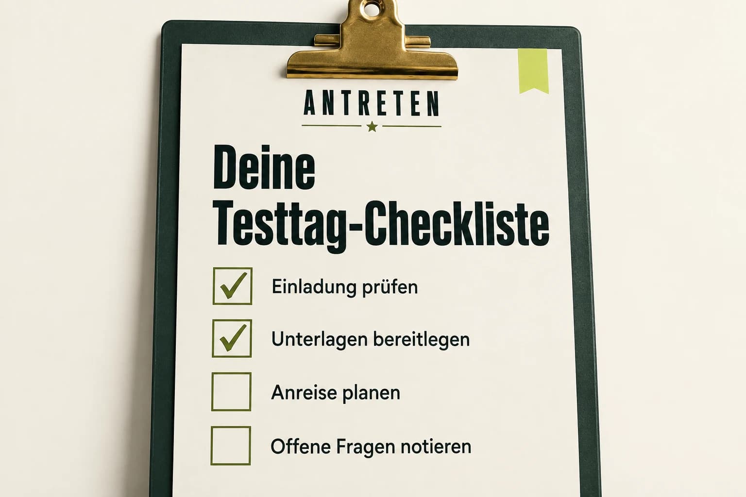 Produktansicht: Checkliste für deinen Bundeswehr-Testtag
