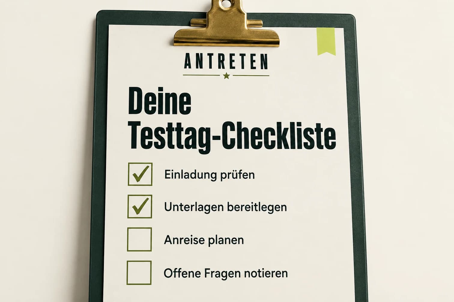 Illustration: Checkliste für deinen Bundeswehr-Testtag